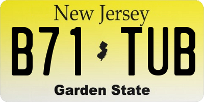 NJ license plate B71TUB