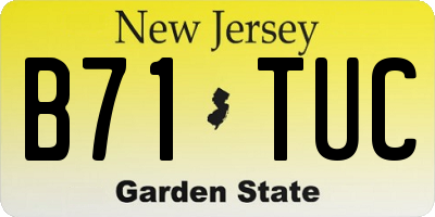 NJ license plate B71TUC