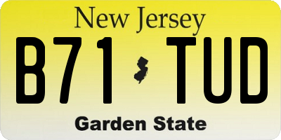 NJ license plate B71TUD