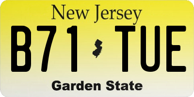 NJ license plate B71TUE