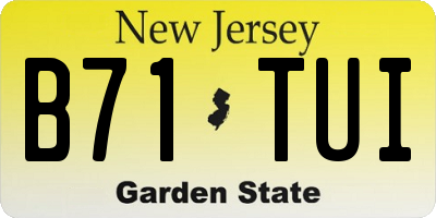 NJ license plate B71TUI