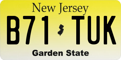 NJ license plate B71TUK