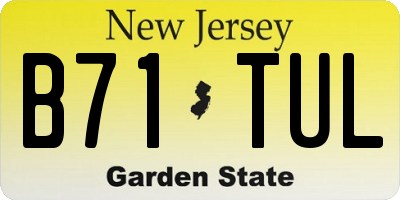 NJ license plate B71TUL