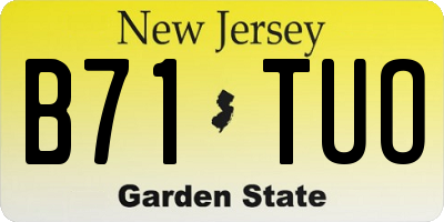 NJ license plate B71TUO