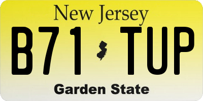 NJ license plate B71TUP