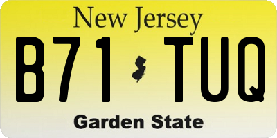 NJ license plate B71TUQ