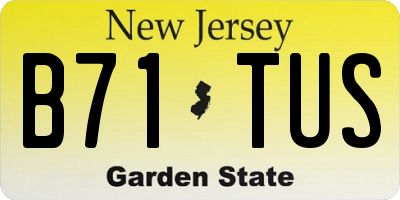 NJ license plate B71TUS
