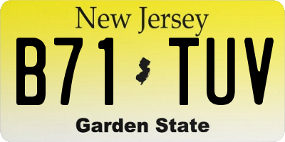 NJ license plate B71TUV
