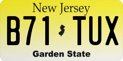 NJ license plate B71TUX