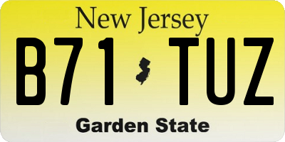 NJ license plate B71TUZ