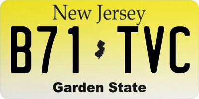 NJ license plate B71TVC