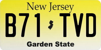 NJ license plate B71TVD