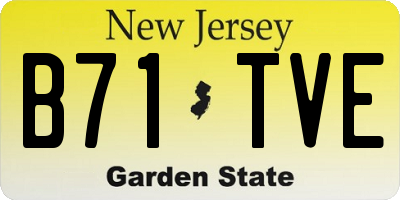 NJ license plate B71TVE