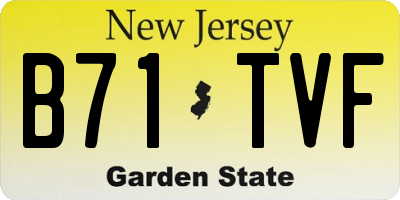 NJ license plate B71TVF