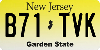 NJ license plate B71TVK