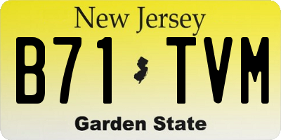 NJ license plate B71TVM