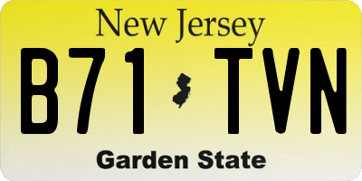 NJ license plate B71TVN