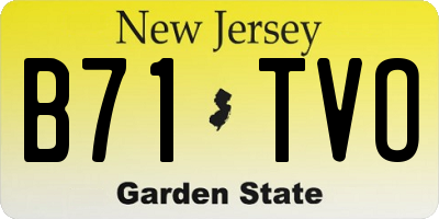NJ license plate B71TVO