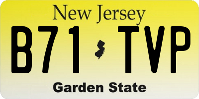 NJ license plate B71TVP
