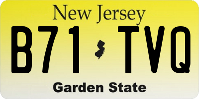 NJ license plate B71TVQ