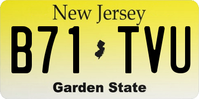 NJ license plate B71TVU