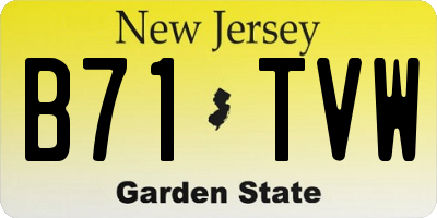 NJ license plate B71TVW