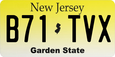 NJ license plate B71TVX