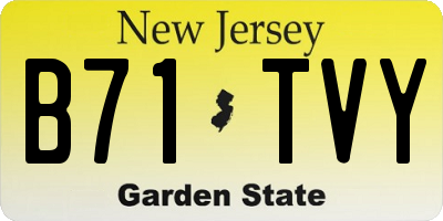 NJ license plate B71TVY