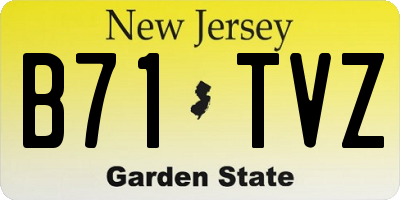 NJ license plate B71TVZ