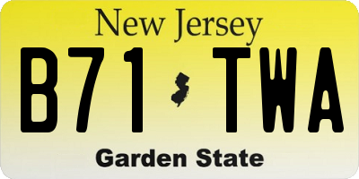 NJ license plate B71TWA