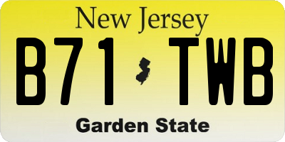 NJ license plate B71TWB