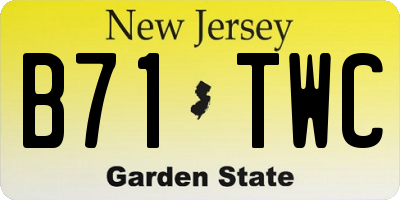 NJ license plate B71TWC