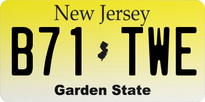 NJ license plate B71TWE