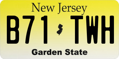 NJ license plate B71TWH