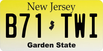 NJ license plate B71TWI