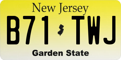 NJ license plate B71TWJ