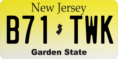 NJ license plate B71TWK