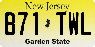 NJ license plate B71TWL