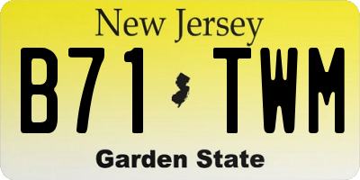 NJ license plate B71TWM