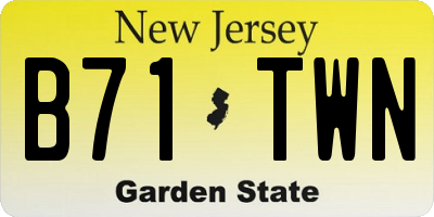 NJ license plate B71TWN