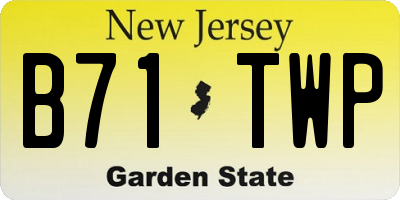 NJ license plate B71TWP
