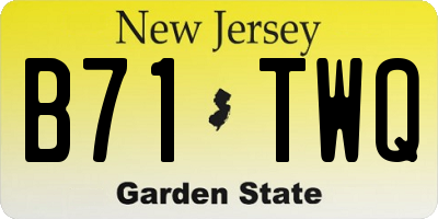 NJ license plate B71TWQ