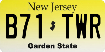 NJ license plate B71TWR