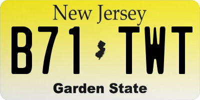 NJ license plate B71TWT