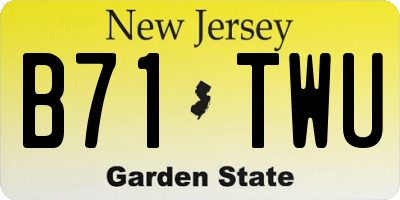 NJ license plate B71TWU