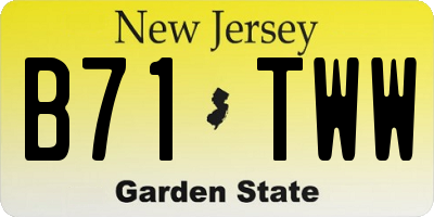 NJ license plate B71TWW