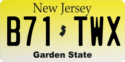 NJ license plate B71TWX