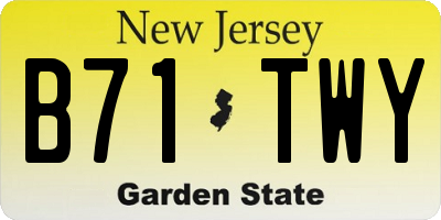 NJ license plate B71TWY