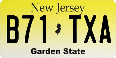 NJ license plate B71TXA