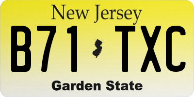 NJ license plate B71TXC